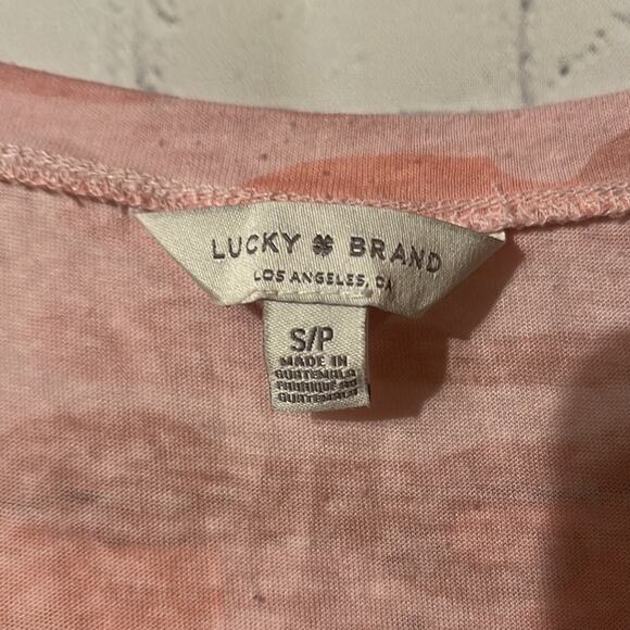 Lucky Brand pink camouflage tissue thin scoop neck tank top - Picture 2 of 4